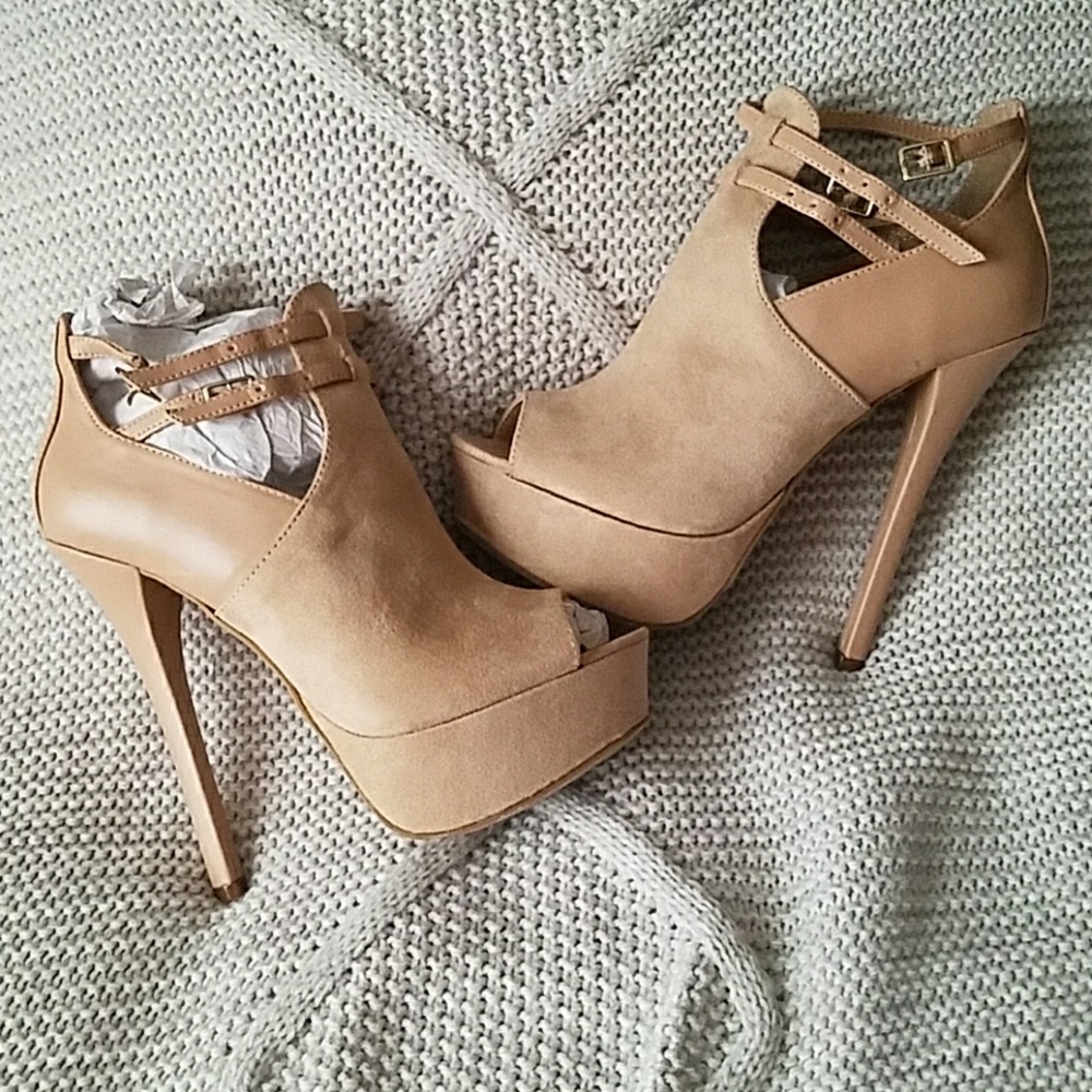 Justfab tan heels